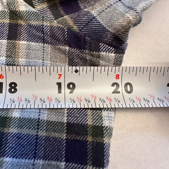 Sid Mashburn Men’s Size Small Flannel Shirt Blue Green Ivory Multicolor Plaid - Picture 5 of 7